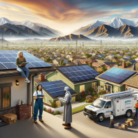 create about us image for home  solar company very realistic in california
